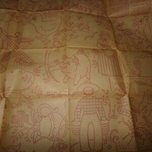 Vintage Pattern Transfer Sheet - Embroidery -7 Farm Animals, Crib Quilt